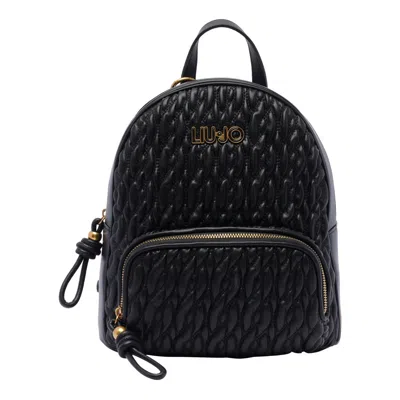 Liu •jo Logo-lettering Backpack In Nero