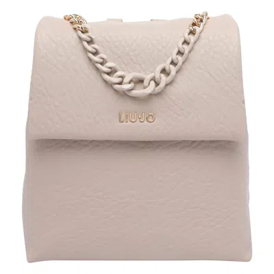 Liu •jo Logo Backpack In Sand