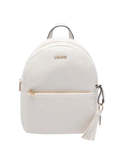Liu •jo Logo Backpack In White