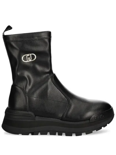 Liu •jo Logo Boots In Black