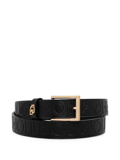 Liu •jo Logo Buckle Belt In Black