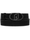 Liu •jo Stud-embellished Leather Belt In Black