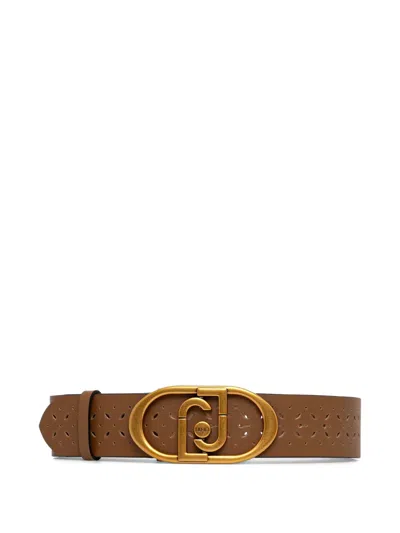 Liu •jo Logo-buckle Belt In Brown