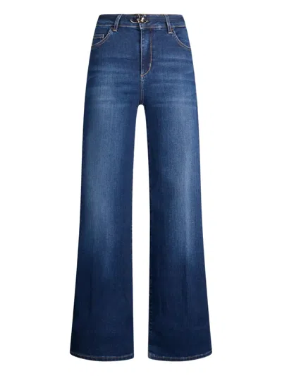 LIU •JO LOGO-BUCKLE FLARED JEANS