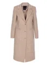 Liu •jo Long Sleeve V-neck Coat With Notch Lapel In Brown