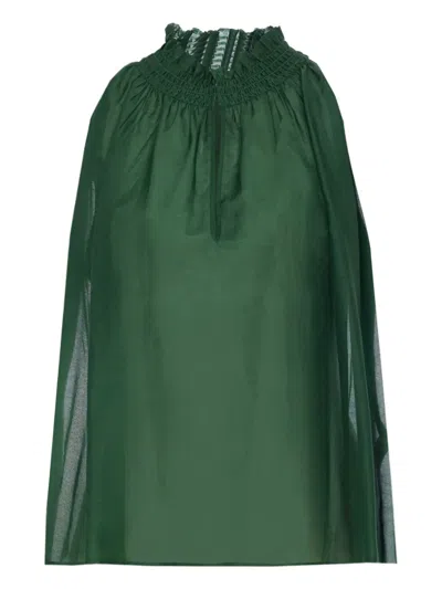 Liu •jo Logo-charm Blouse In Green