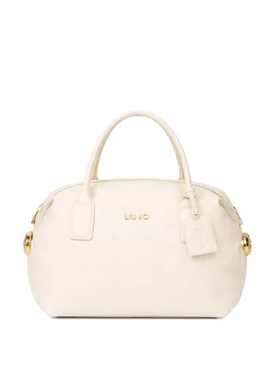 Liu •jo Logo Charms Tote Bag In Neutral
