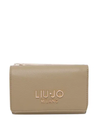 Liu •jo Logo Clip Wallet In Neutral