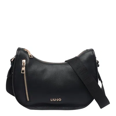 Liu •jo Logo Crossbody Bag In Black