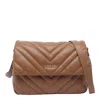 Liu •jo Medium Grigio Handbag With Quilted Chevron Design In Brown