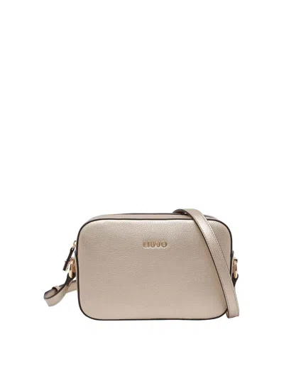 Liu •jo Logo Crossbody Bag In Gold
