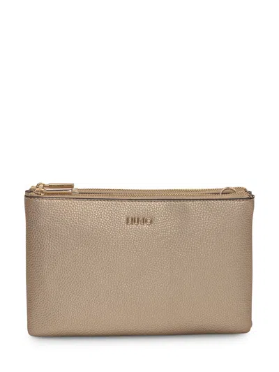 Liu •jo Logo Crossbody Bag In Light Gold