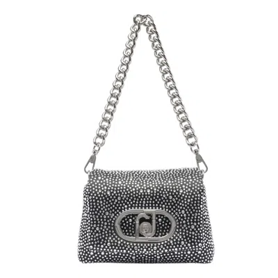 Liu •jo Logo Crossbody Bag In Silver