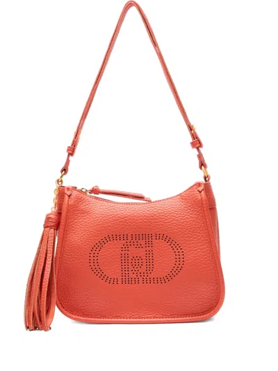 Liu •jo Logo Cut-out Tassel Shoulder Bag In Orange