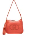 Liu •jo Logo Cut-out Tassel Shoulder Bag In Orange