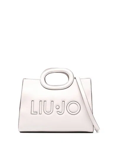 Liu •jo Logo Detail Bag In Beige