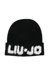 Liu •jo Logo-detail Beanie In Black