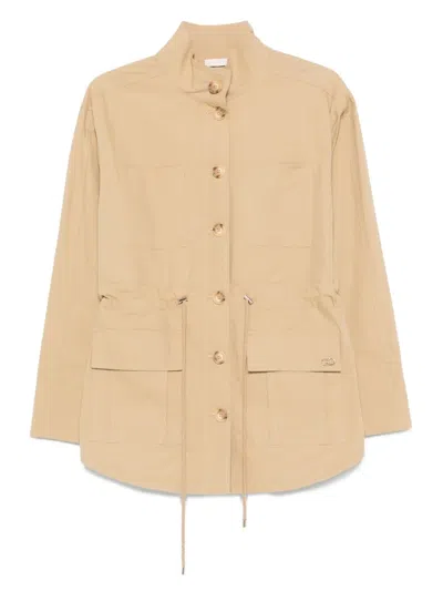 Liu •jo Logo-detail Coat In Neutral