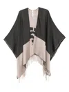 Liu •jo Poncho With Logo And Fringes In Black