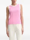 Liu •jo Logo-detail Knitted Vest In Pink