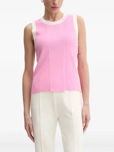 Liu •jo Logo-detail Knitted Vest In Pink