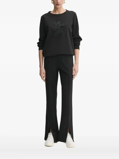 Liu •jo Logo-detail Long-sleeve Sweatshirt In Black