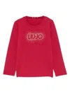 Liu •jo Logo-detail Long-sleeve T-shirt In Red