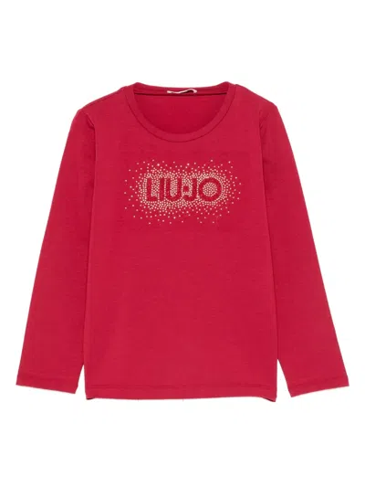 Liu •jo Kids' Logo-detail Long-sleeve T-shirt In Red