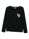 Liu •jo Long-sleeved T-shirt With Logo In Black