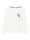 Liu •jo Logo-detail Long-sleeve Top In White
