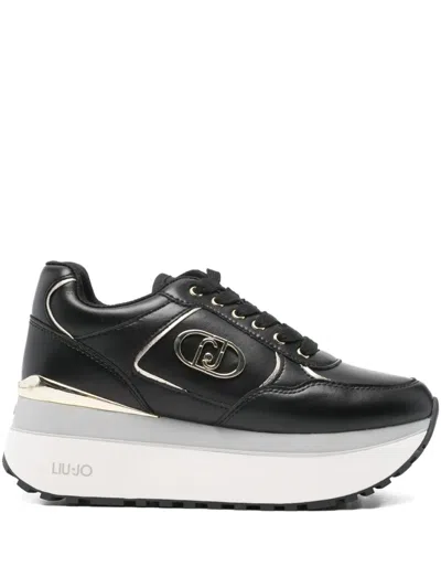 LIU •JO LOGO-DETAIL PLATFORM SNEAKERS