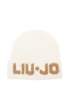Liu •jo Logo-detail Ribbed Beanie In White