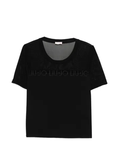 Liu •jo Logo-detail T-shirt In Black