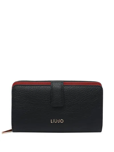 Liu •jo Logo-detail Wallet In Black
