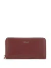 Liu •jo Logo-detail Grained-leather Wallet In Burgundy
