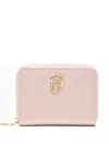 Liu •jo Logo-detail Zip-up Leather Wallet In Pink