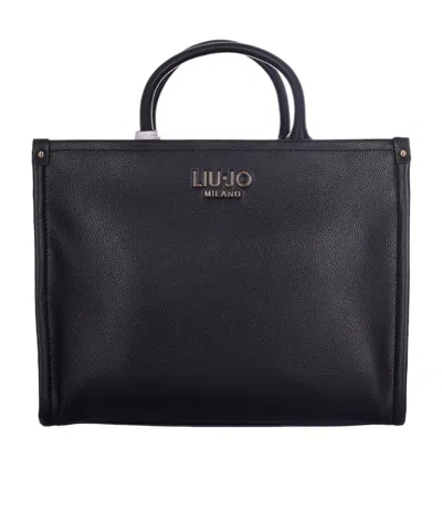 Liu •jo Liu Jo Logo Detailed Medium Tote Bag In Black