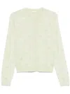 Liu •jo Cardigan In Light Green With Lettering Motif Con Strass In Green