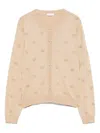 Liu •jo Logo-embellished Cardigan In Neutrals