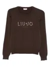 Liu •jo Logo-embellished Jumper In Brown