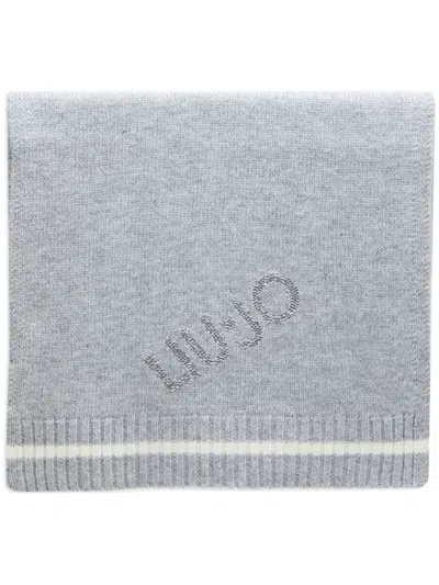 Liu •jo Logo-embellished Scarf In Grey
