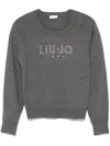 Liu •jo Logo-embellished Sweater In Grey