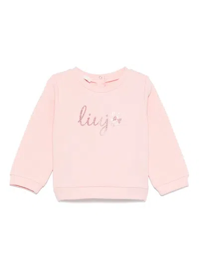 Liu •jo Babies' Logo-glitter Sweatshirt In Pink