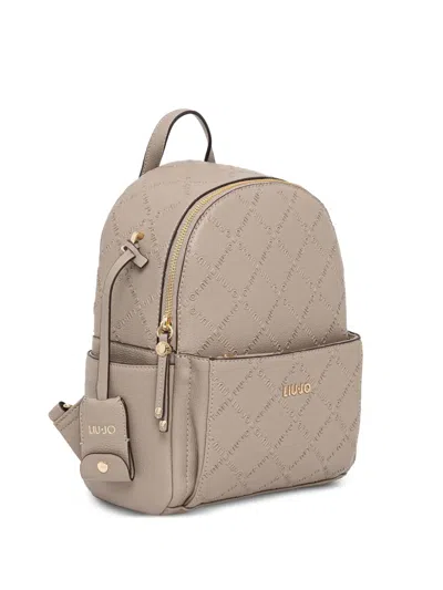 Liu •jo Logo-embossed Backpack In Neutral