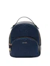 Liu •jo Logo-embossed Denim Backpack In Blue