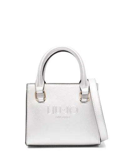 Liu •jo Logo-embossed Mini Bag In Silver