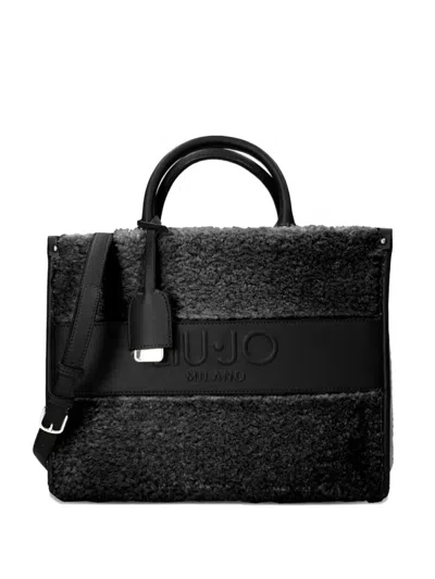 Liu •jo Logo-embossed Tote Bag In Black