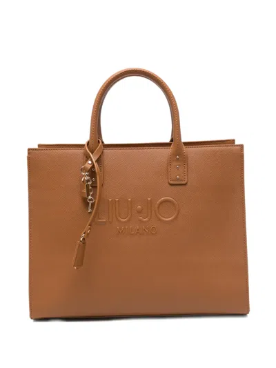 Liu •jo Logo-embossed Tote Bag In Brown