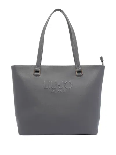 Liu •jo Logo-embossed Tote Bag In Gray