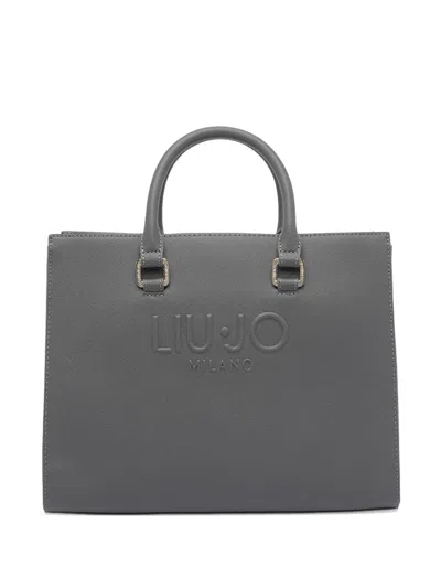 Liu •jo Logo-embossed Tote Bag In Gray